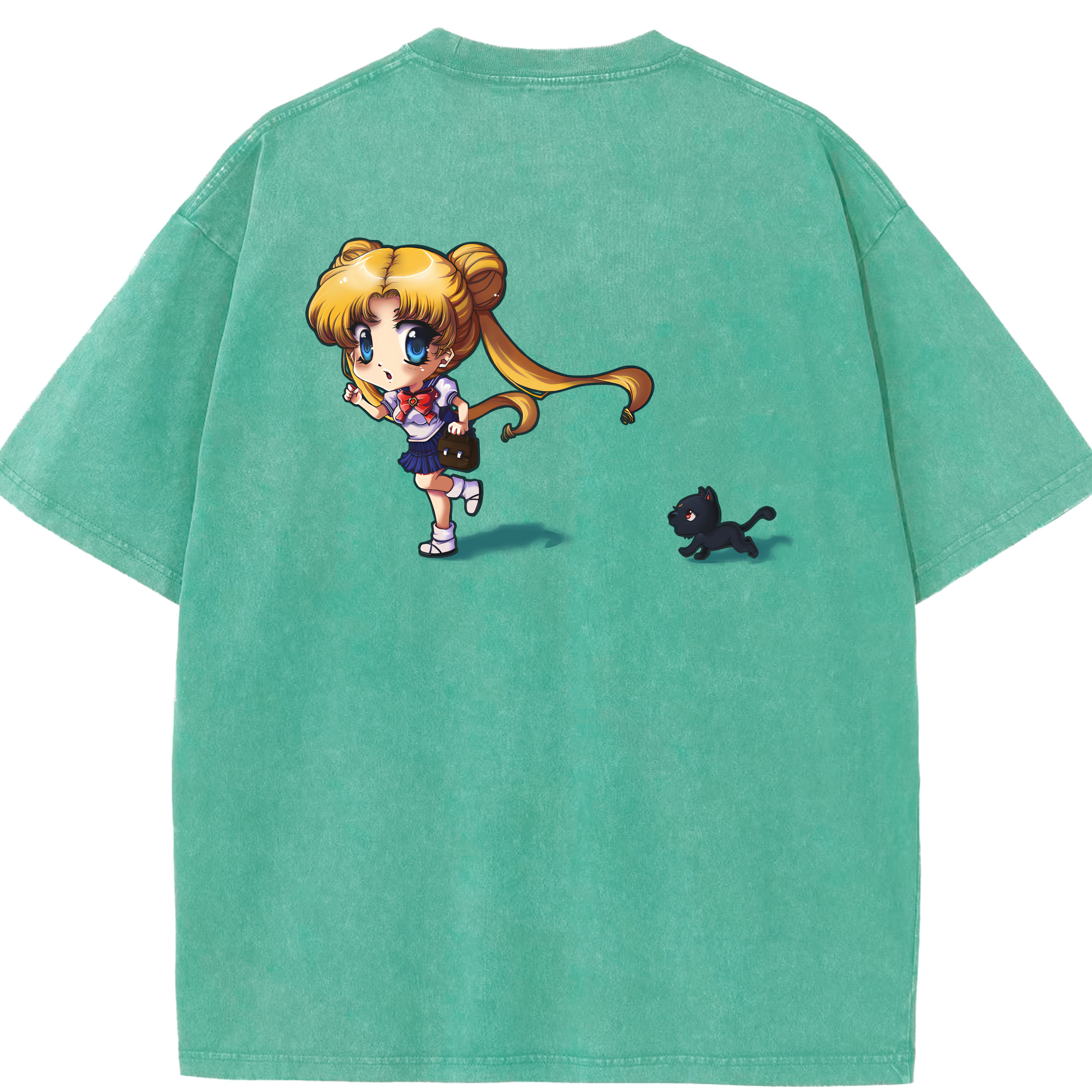 （画像用） 美少女戦士セーラームーン 愛野 美奈子 あいの みなこ Sailor Moon Aino Minako 綿100% ヴィンテージ風 半袖Tシャツ（背面プリント）